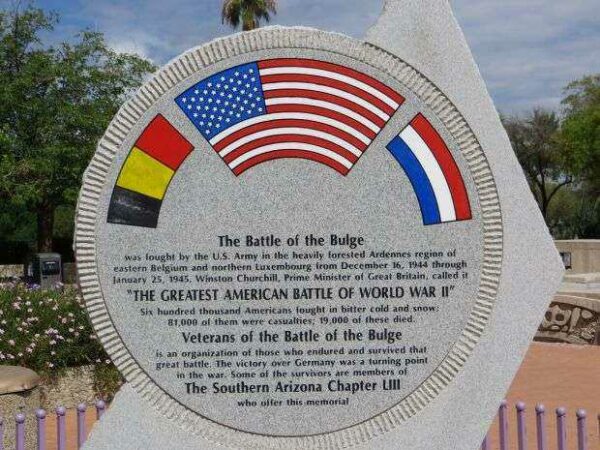 VETERANS OF THE BATTLE OF THE BULGE WAR MEMORIAL BACK