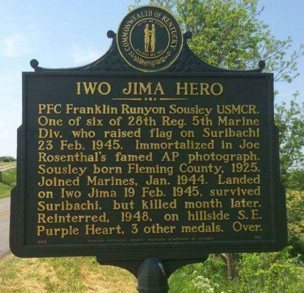 IWO JIMA HERO WAR MEMORIAL MARKER FRONT