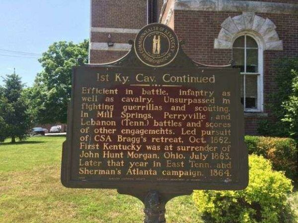 1ST KY. CAV. CONTINUED WAR MEMORIAL MARKER BACK