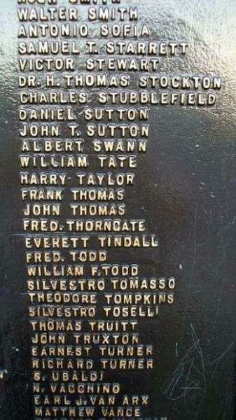 MARCUS HOOK WORLD WAR I MEMORIAL PLAQUE P