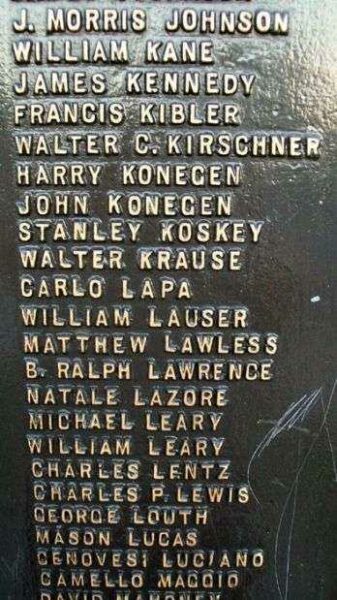 MARCUS HOOK WORLD WAR I MEMORIAL PLAQUE J