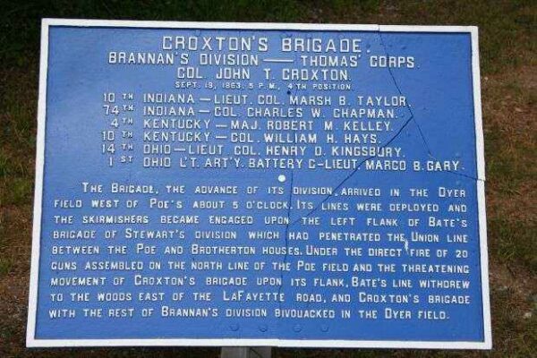 CROXTON’S BRIGADE WAR MEMORIAL PLAQUE