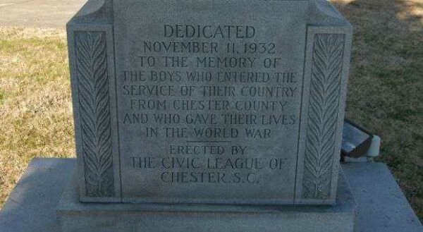 WORLD WAR SOLDIERS MEMORIAL DEDICATION STONE