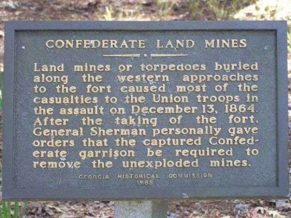CONFEDERATE LAND MINES WAR MEMORIAL MARKER