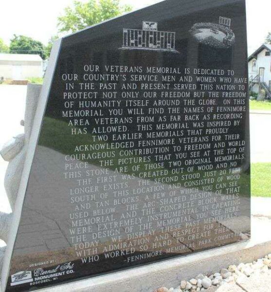 FENNIMORE MEMORIAL PARK DEDICATION STONE