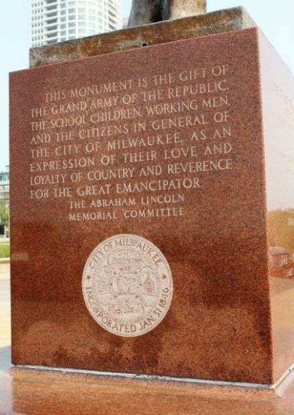MILWAUKEE ABRAHAM LINCOLN MEMORIAL DEDICATION STONE