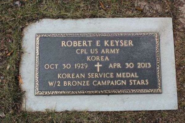 ROBERT E KEYSER MEMORIAL CEMETERY STONE