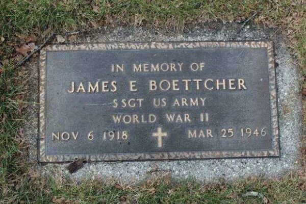 JAMES E BOETTCHER MEMORIAL CEMETERY STONE