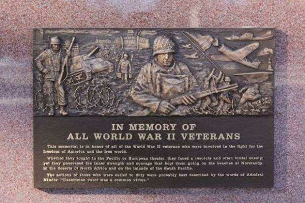 APPLETON WORLD WAR II VETERANS MEMORIAL PLAQUE