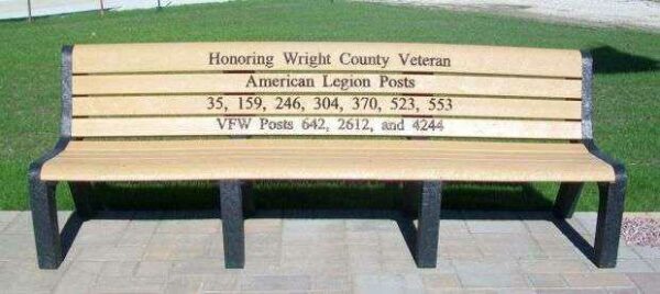 DOWS FREEDOM ROCK MEMORIAL PARK BENCH