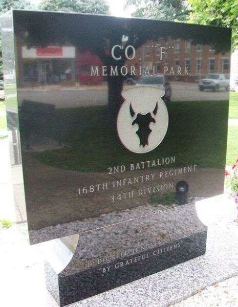 COMPANY “F” MEMORIAL PARK VETERANS MEMORIAL FRONT