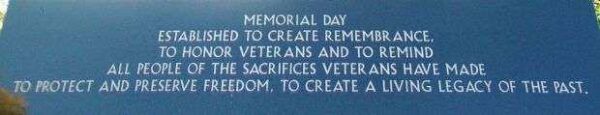 MASON CITY AREA VETERANS MONUMENT STONE F