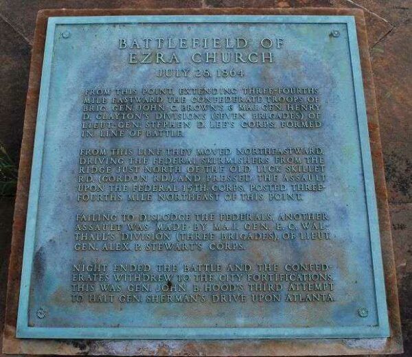 BATTLEFIELD OF EZRA CHURCH MEMORIAL PLAQUE