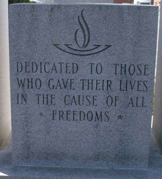 WAREHAM BICENTENNIAL WAR MEMORIAL DEDICATION STONE
