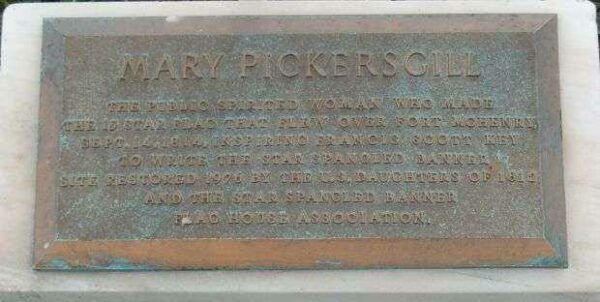 MARY PICKERSGILL MEMORIAL PLAQUE