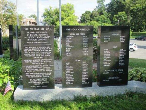CAYUGA COUNTY WORLD WAR II MEMORIAL PANELS SECTION A