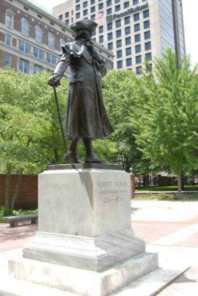 ROBERT MORRIS REVOLUTIONARY WAR MEMORIAL STATUE