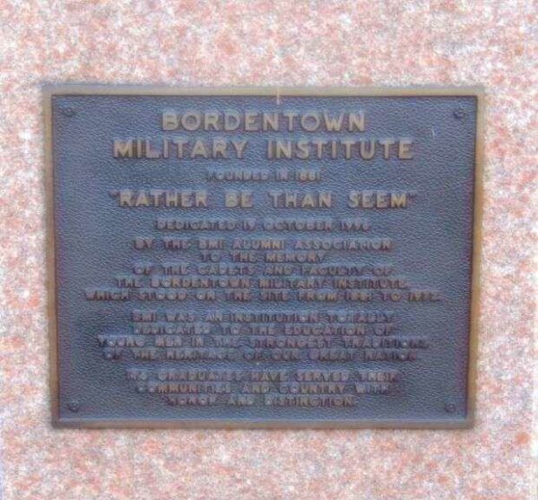 BORDENTOWN MILITARY INSTITUTE MEMORIAL PLAQUE