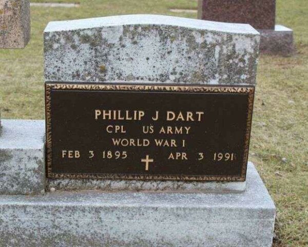 PHILLIP J DART MEMORIAL CEMETERY STONE