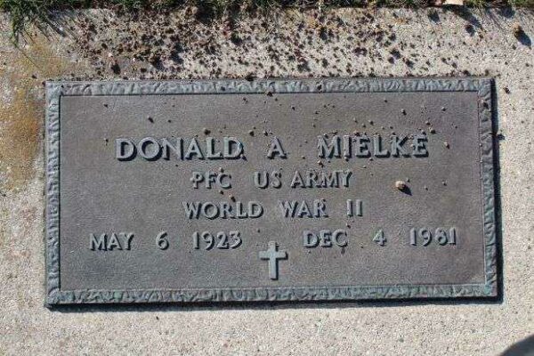 DONALD A MIELKE MEMORIAL CEMETERY STONE