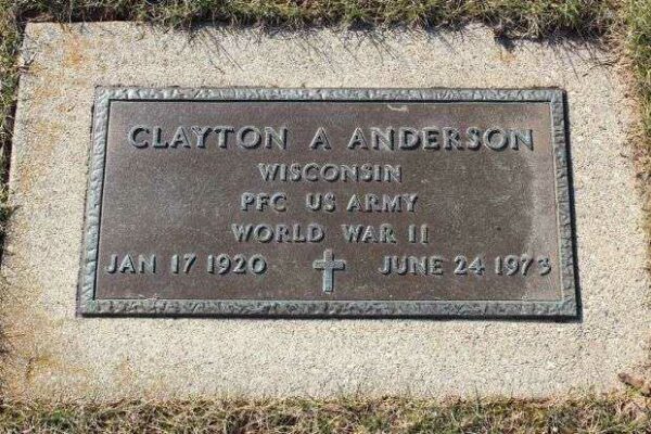 CLAYTON A ANDERSON MEMORIAL CEMETERY STONE