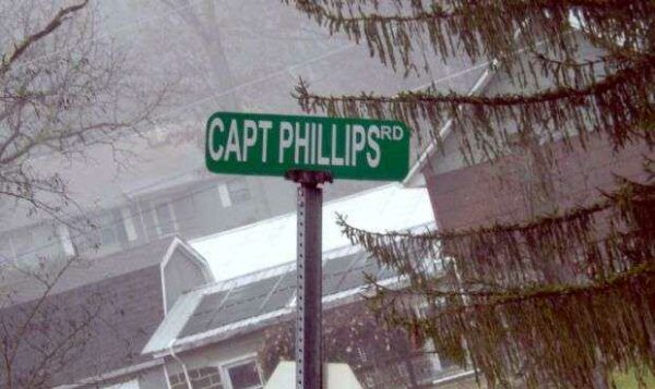 CAPT. PHILLIPS ROAD MEMORIAL STREET SIGN
