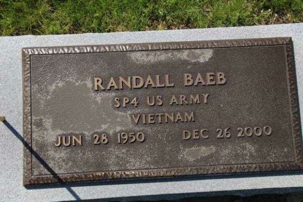 RANDAL BAEB MEMORIAL CEMETERY STONE