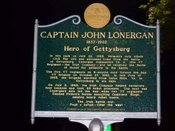 CAPTAIN JOHN LONERGAN MEDAL OF HONOR MEMORIAL MARKER