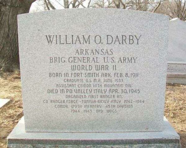 WILLIAM O. DARBY MEMORIAL CEMETERY STONE