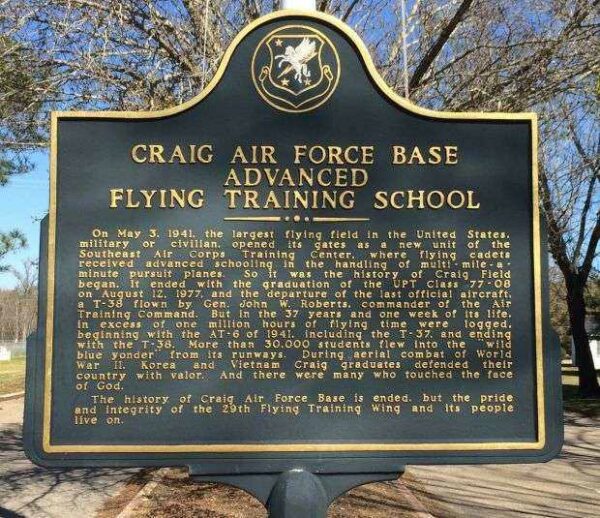 CRAIG AIR FORCE BASE WAR MEMORIAL MARKER