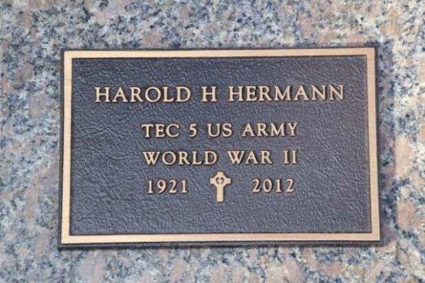 HAROLD H HERMANN MEMORIAL CEMETERY STONE