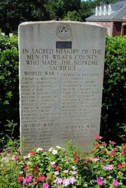 WILKES COUNTY SUPREME SACRIFICE WAR MEMORIAL