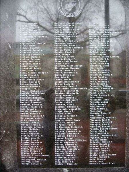 BRIDGEPORT WORLD WAR II MEMORIAL PANEL B
