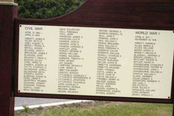 NORTH BERWICK VETERANS MEMORIAL PANEL B
