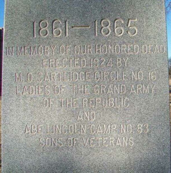 CHANUTE CIVIL WAR MEMORIAL DEDICATION STONE