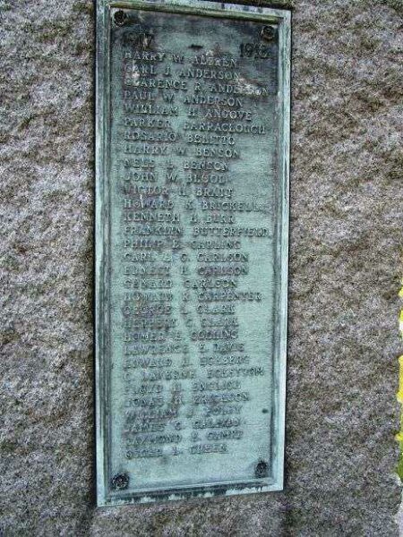 JAMESTOWN WORLD WAR I MEMORIAL PLAQUE B