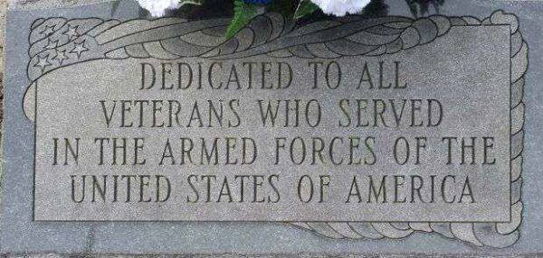 MAPLE GROVE CEMETERY VETERANS MEMORIAL DEDICATION STONE