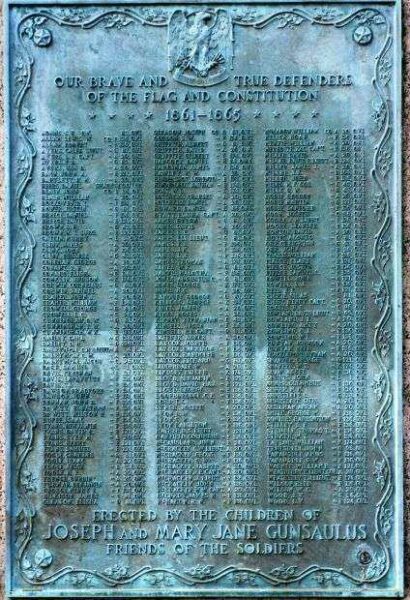 MAPLE GROVE CEMETERY CIVIL WAR MEMORIAL PLAQUE