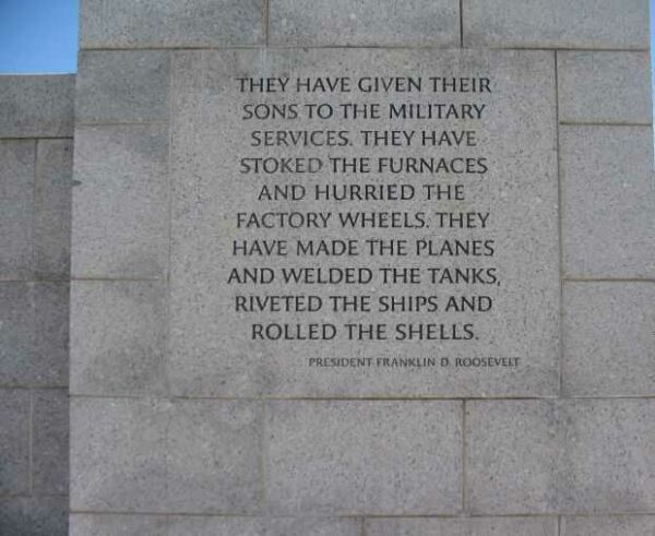 NATIONAL WORLD WAR II MEMORIAL NARRATIVE STONE D