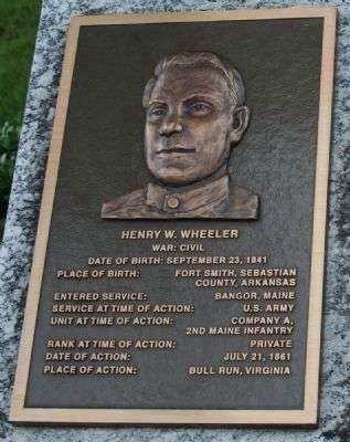 PRIVATE HENRY W. WHEELER MEDAL OF HONOR WAR MEMORIAL PLAQUE