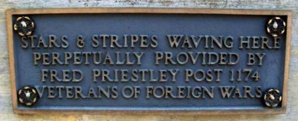 EL DORADO WAR VETERANS MEMORIAL FLAGPOLE PLAQUE B