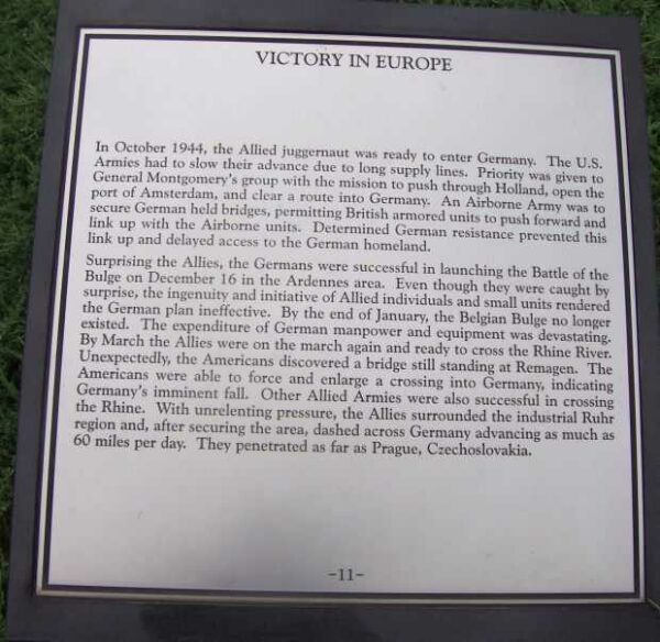 MARYLAND WORLD WAR II MEMORIAL PLAQUE K
