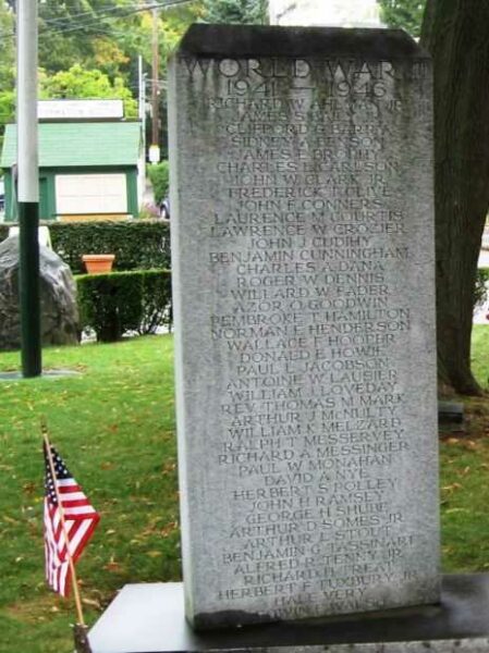 MARBLEHEAD WORLD WAR II-KOREAN WAR MEMORIAL LEFT STONE