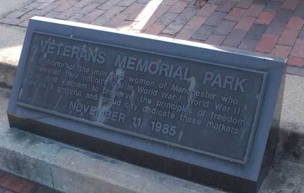 MANCHESTER VETERANS MEMORIAL PARK PLAQUE