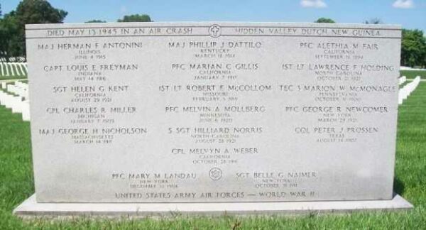 U.S. ARMY AIR FORCES AIR CRASH VICTIMS MAY 13, 1945 MEMORIAL