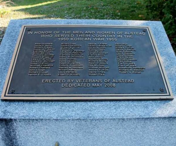ALSTEAD KOREAN WAR MEMORIAL PLAQUE