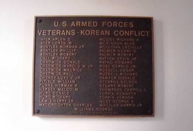 SUTTON KOREAN CONFLICT MEMORIAL PLAQUE