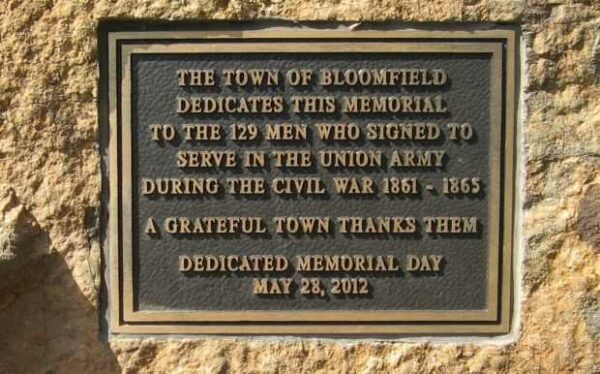 BLOOMFIELD CIVIL WAR MEMORIAL PLAQUE