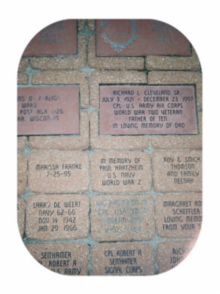 MENASHA ISLE OF VALOR MEMORIAL BRICKS A