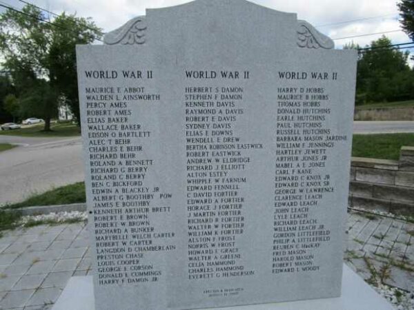 TOWN OF TAMWORTH WAR MEMORIAL STONE C